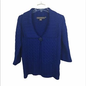 Inis crafts blue fisherman sweater cardigan